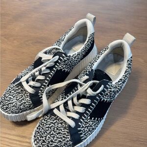 Black and White Knit Sneakers